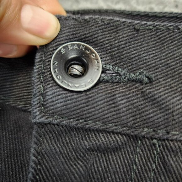 Sean John Jeans Mens 42x32 Black Cotton High Rise Straight - Picture 3 of 14